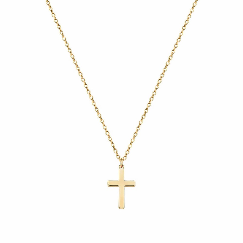 Elegant Gold Cross Pendant Necklace